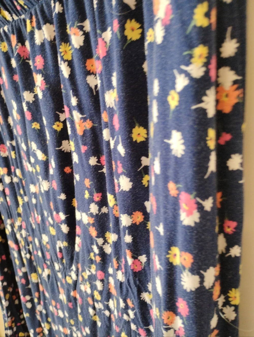 St. John's Bay Navy Maxi Skirt with Pink Yellow White Floral Print - Picture 7 of 7